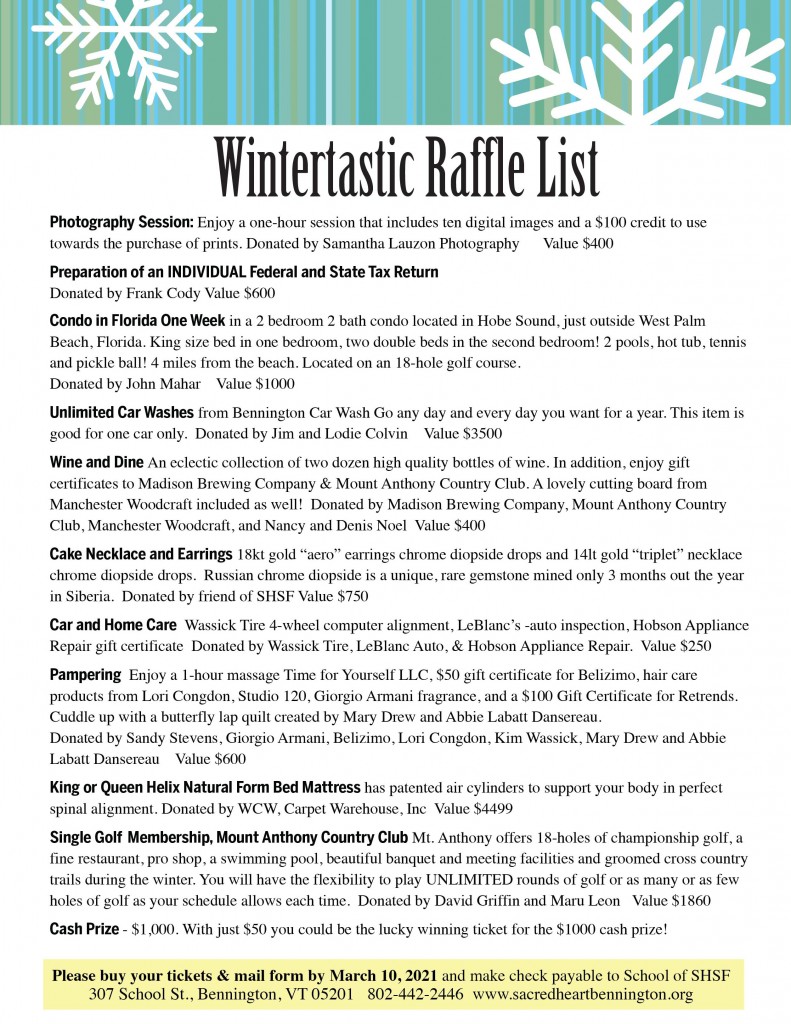 Wintertastic Raffle 2021 Sponsorships Form